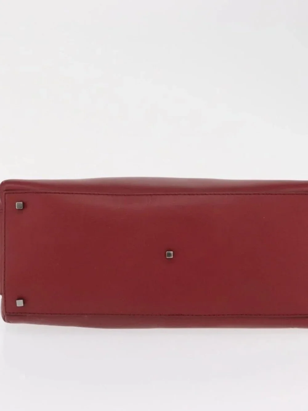 Salvatore Ferragamo Gancini Wanda Hand Bag Leather Red Silver Auth am10521